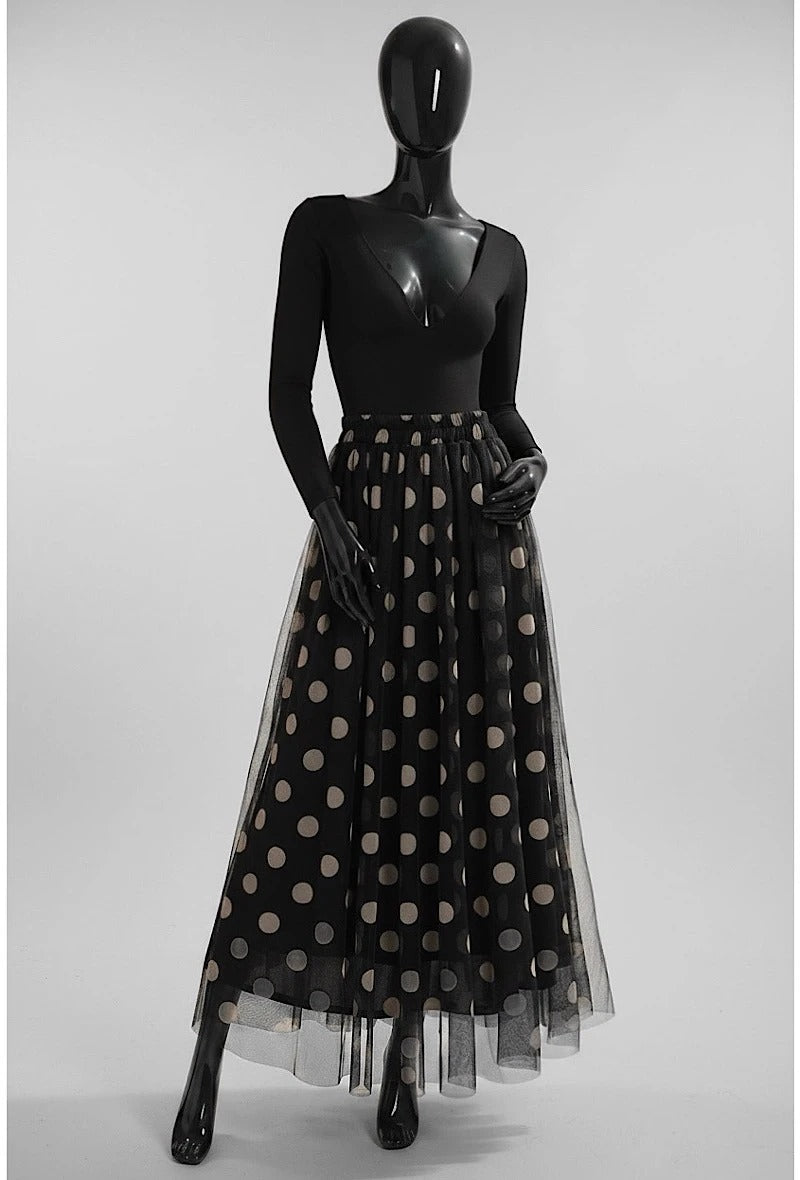 ELAR27 Black Polka Dot Skirt