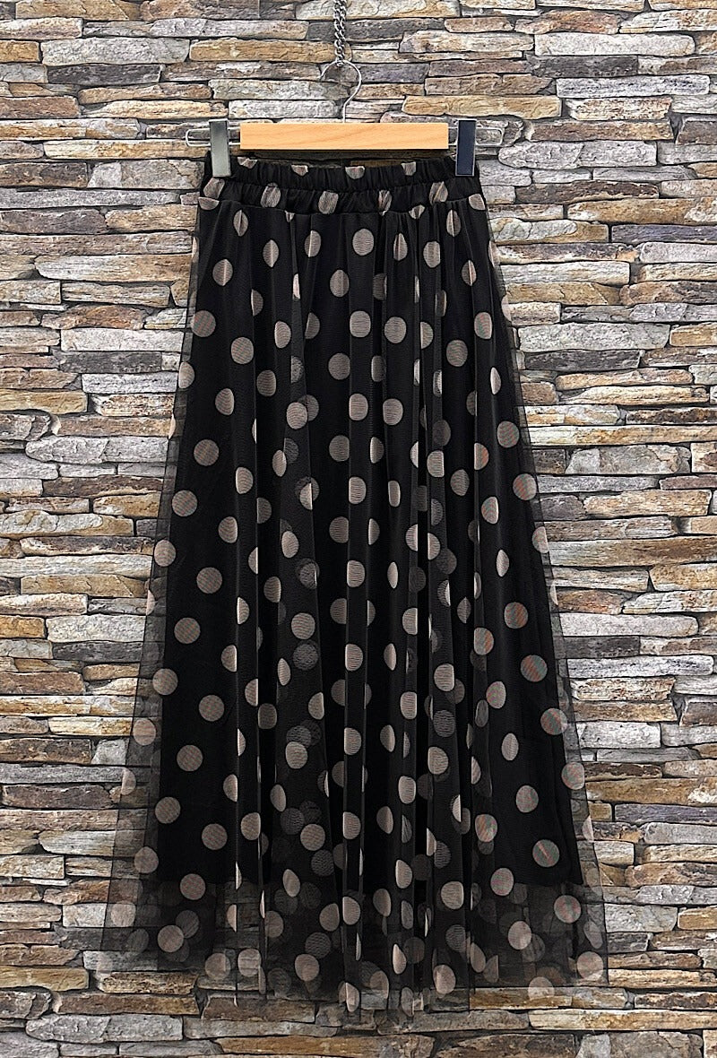 ELAR26 Black Polka Dot Skirt