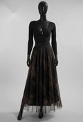 ELAR37 Dark Maroon Leopard Print Skirt