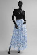 ELAR1 Sky Blue Leopard Print Skirt