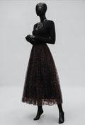 ELAR22 Dark Maroon Leopard Print Skirt