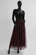 ELAR33 Burgundy Leopard Print Skirt