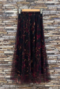 ELAR31 Burgundy Leopard Print Skirt