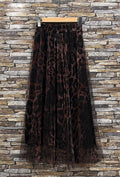 ELAR20 Dark Maroon Leopard Print Skirt