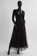 ELAR4 Red Heart Print Skirt