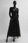 ELAR6 Black Heart Print Skirt