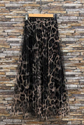 ELAR21 Black Leopard Print Skirt