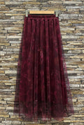 ELAR2 Burgundy Floral Print Skirt