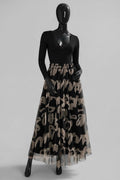 ELAR9 Black Graffiti Print Skirt