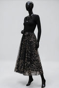 ELAR23 Black Leopard Print Skirt