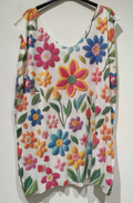 POPL5 PLUS SIZE Sleeveless Floral Knit Sweater LOOWIE