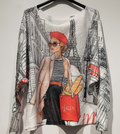 POPAR Paris Baguette Round Knit Printed Sweater LOOWIE