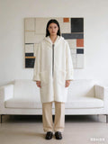 CO49 White Hooded Teddy Coat