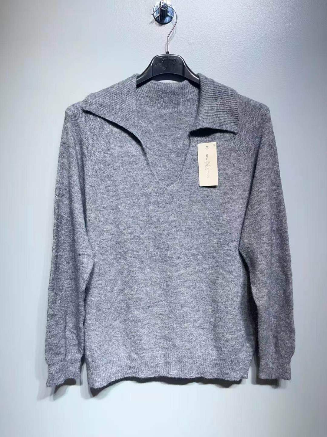 CO25 Grey Collared Knit Sweater