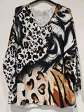 POLEA Italian Cozy Black Multi Sweater One Size LOOWIE