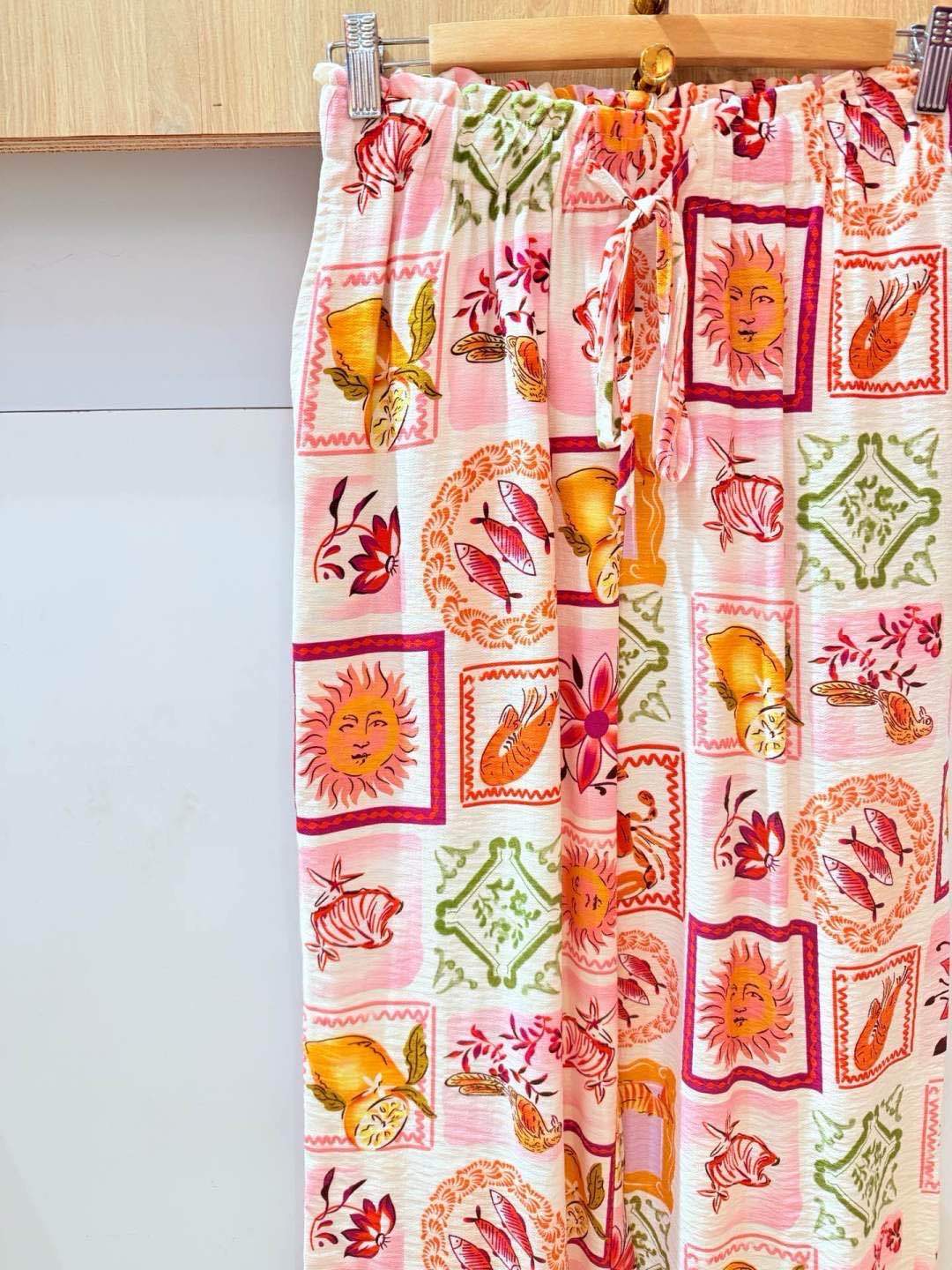 IVA155GTOR Printed Pants Plus Size Orange