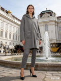 CO47 Grey Hooded Teddy Coat