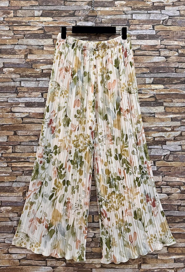 ESTRWLBG Italian OS Printed Wide Leg Pants Botanical Garden