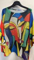 VIPICB Royal "PICASSO"  Round Neck Knit Printed Sweater