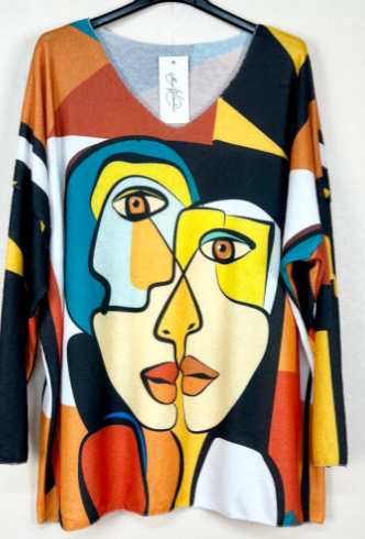 POPIB Italian Cozy "PICASSO"  Sweater One Size LOOWIE