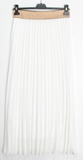 LUIWT White One Size Pleated Skirt w/Gold Elastic LOOWIE