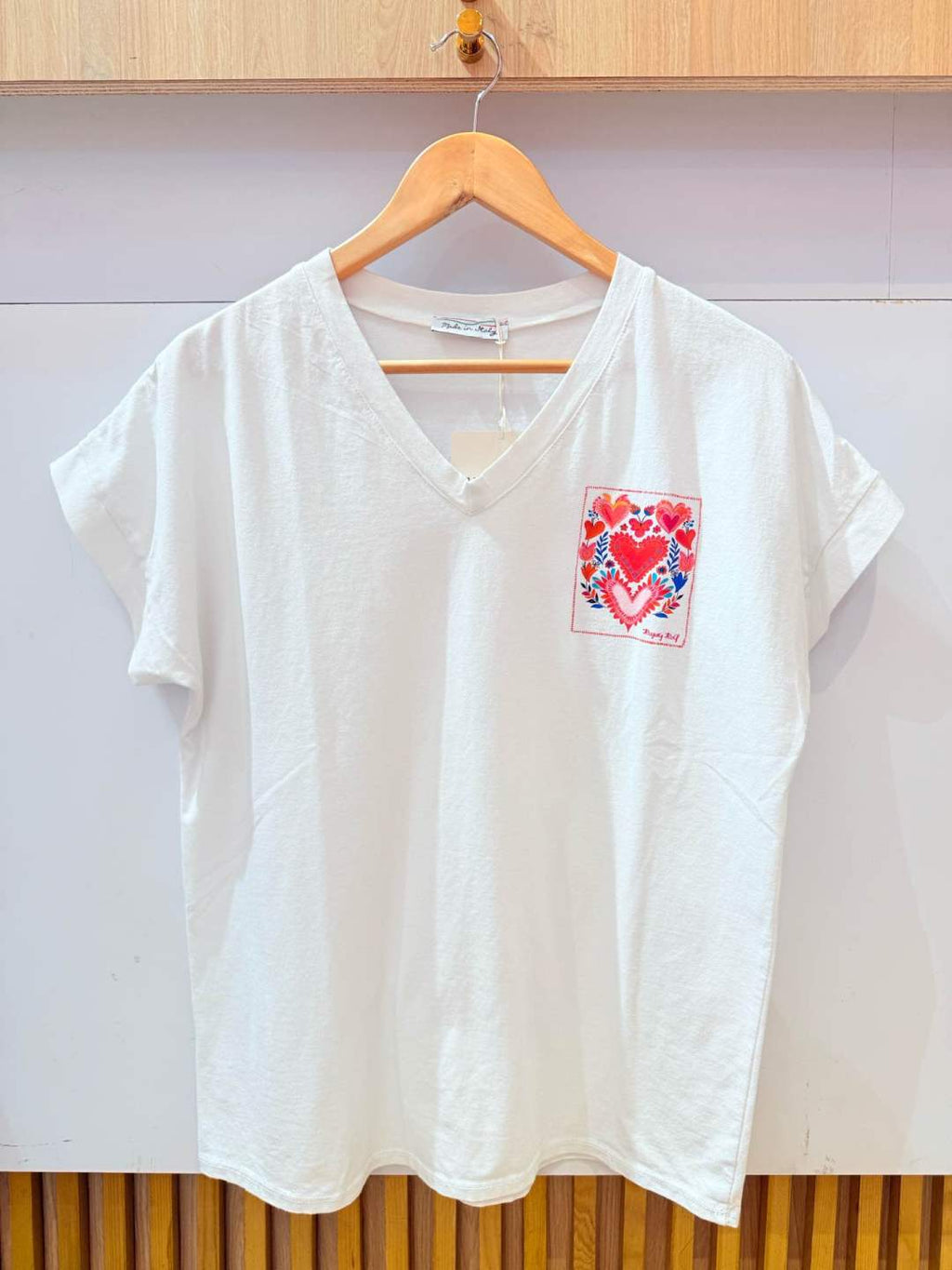 IV0135WH Cotton V-Neck T-Shirt Plus Size White