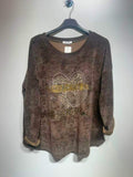 CO39 Brown Heart Print Tunic