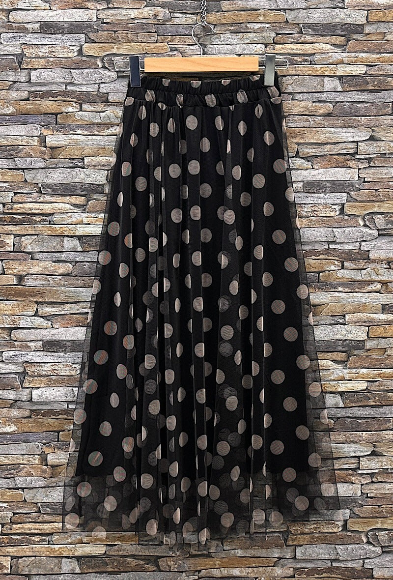 ELAR26 Black Polka Dot Skirt