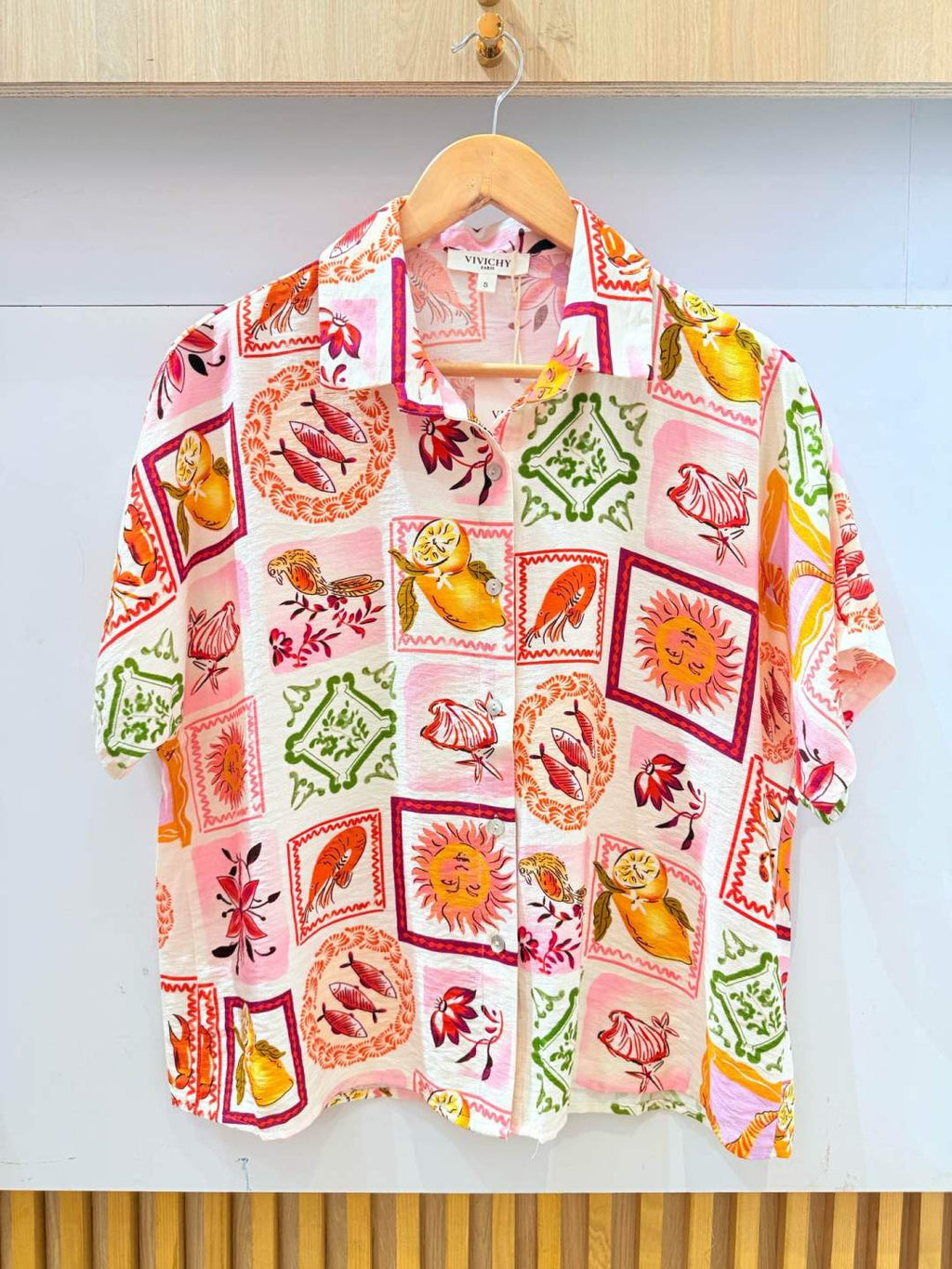 IVA273GTOR Printed Shirt Plus Size Orange
