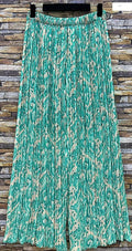 ELPFLA Italian Printed Abstract Aqua Summer Pants LOOWIE