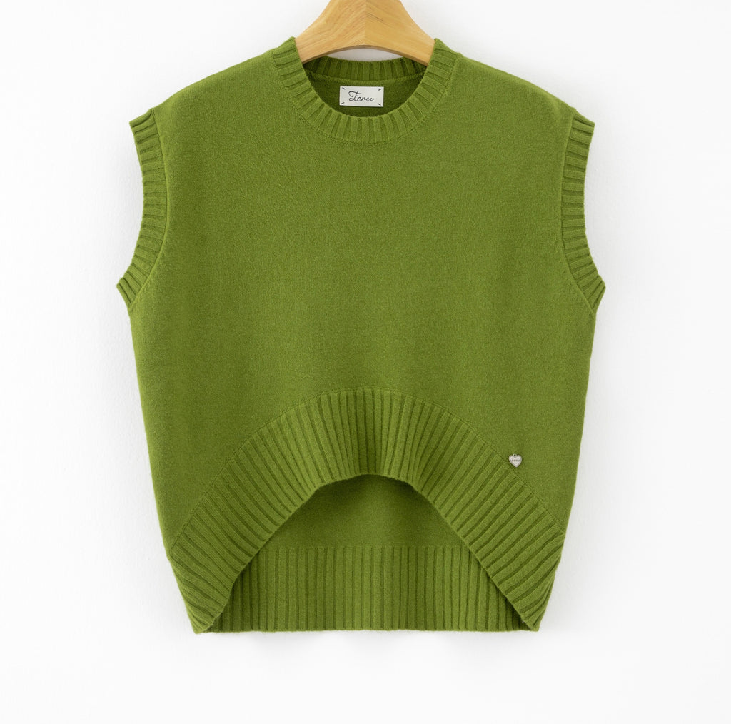 LUBXC9 Olive Boxy Knit Vest