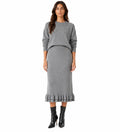 LULKS2 Grey Tiered Ruffle Skirt