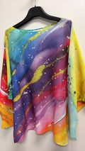 VIRAI Rainbow Round Knit Print Sweater LOOWIE