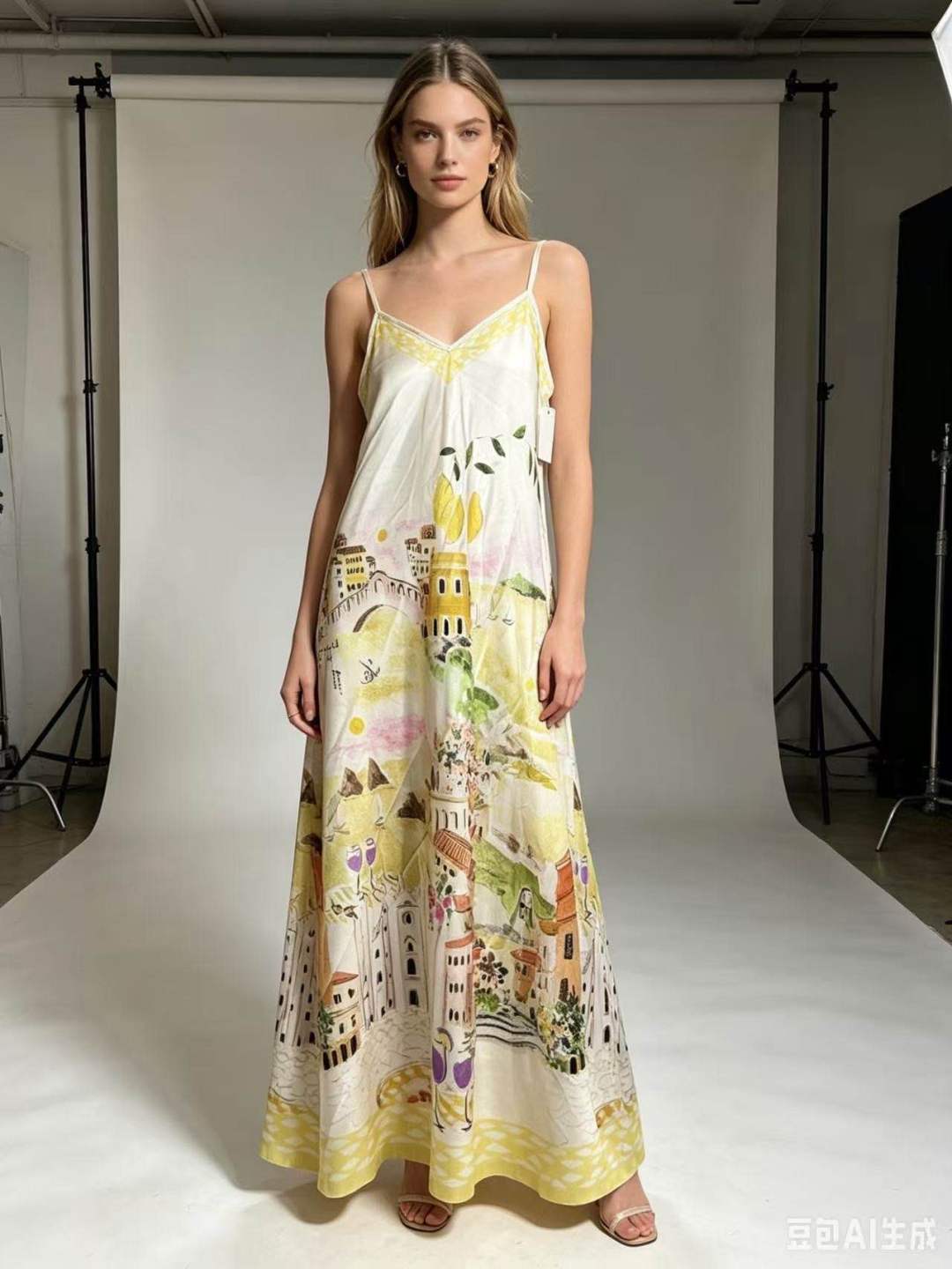 CRACYL Amalfi Coast Maxi Dress Yellow