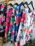 POFLOS Italian One Size Colorful Floral Print Blouses