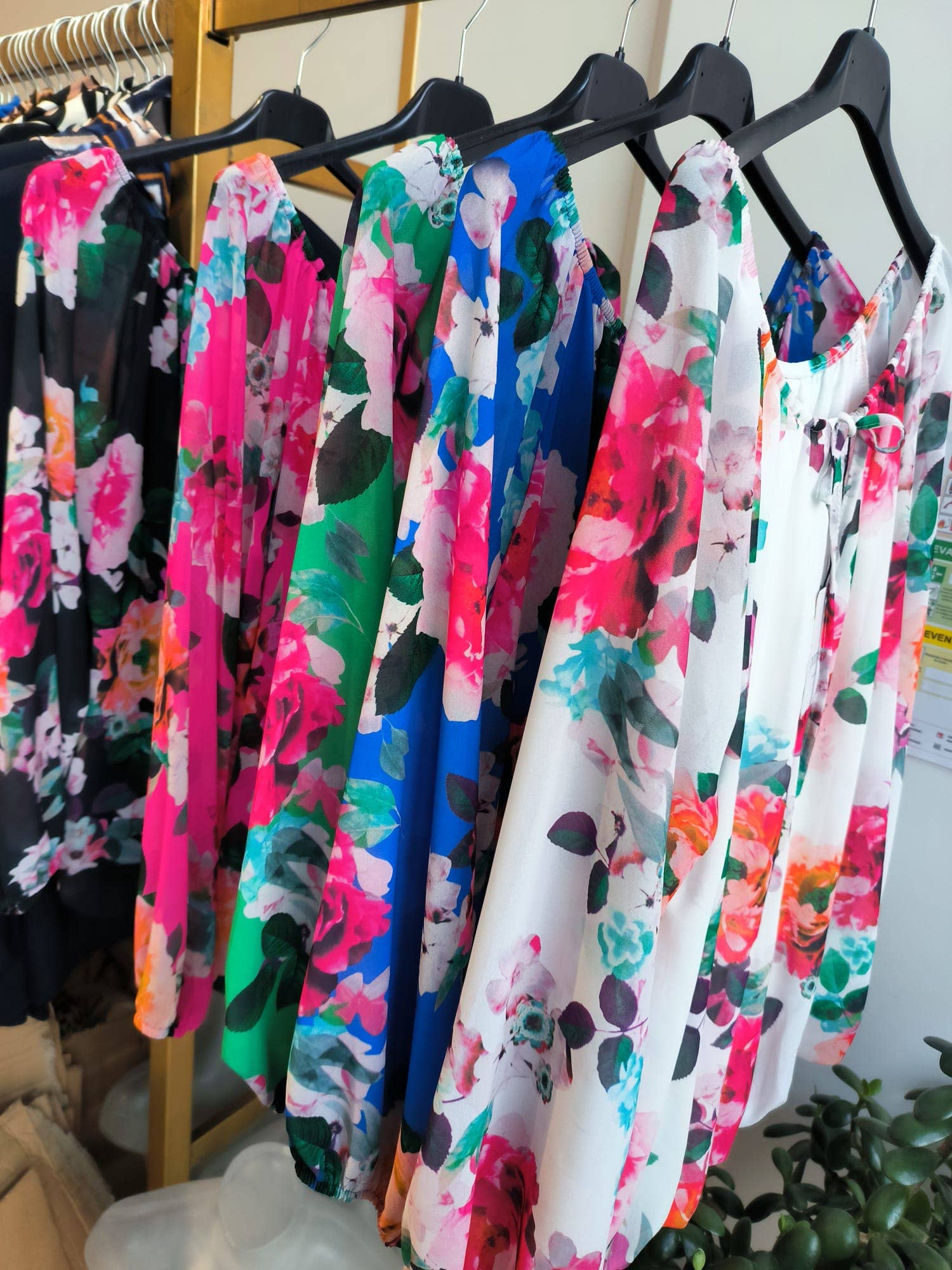 POFLOS Italian One Size Colorful Floral Print Blouses