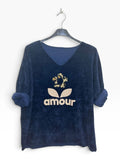 VM96 Navy Sequin Amour Sweater