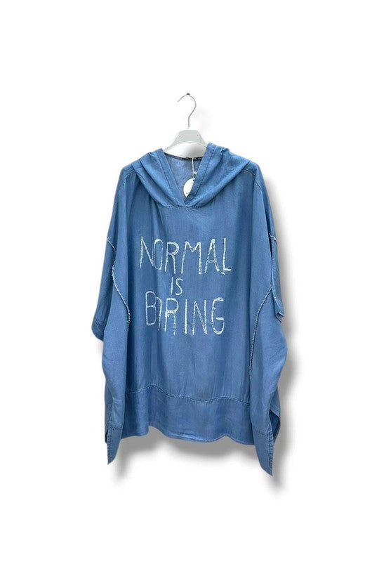 EFPSLYJB Plus Size Lyocell Top Jean Blue