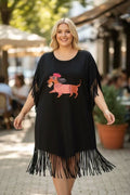EFPSCDBK Plus Size Cotton Stretch Dress Black