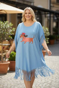 EFPSCDSB Plus Size Cotton Stretch Dress Sky Blue