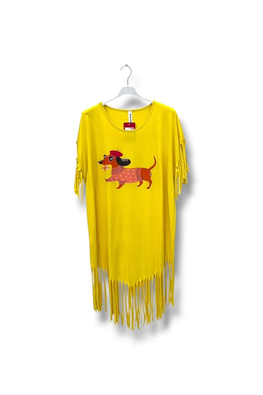 EFPSCDYL Plus Size Cotton Stretch Dress Yellow