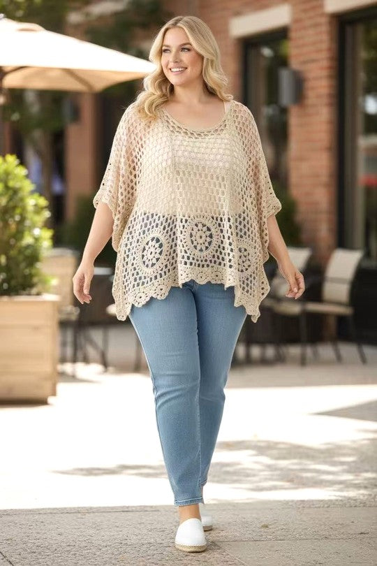 EFPSCTCR Plus Size Cotton Top Cream
