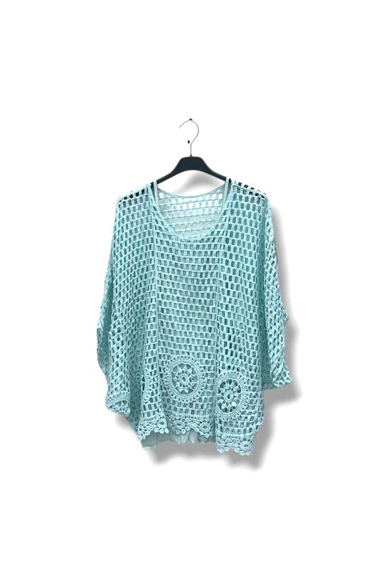 EFPSCTGW Plus Size Cotton Top Green Water