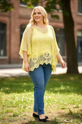 EFPSCTYL Plus Size Cotton Top Yellow