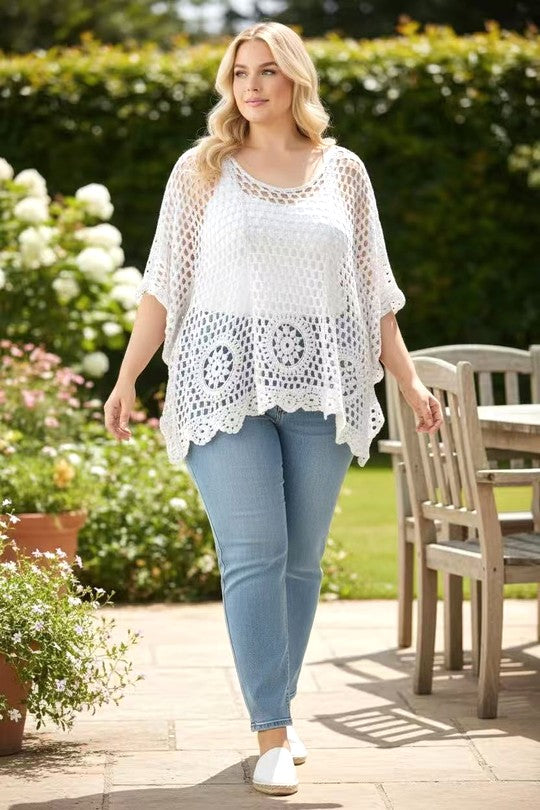 EFPSCTWH Plus Size Cotton Top White