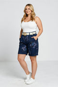 EFPSCRNV Plus Size Cropped Pants Navy