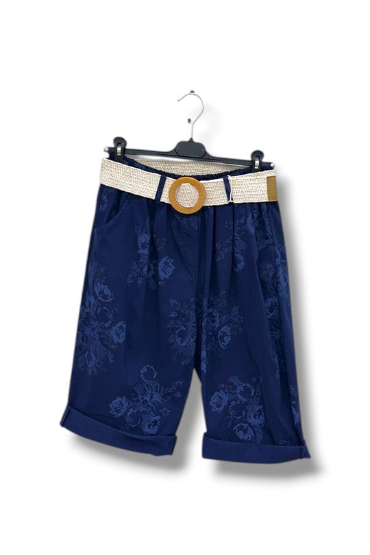 EFPSCRNV Plus Size Cropped Pants Navy