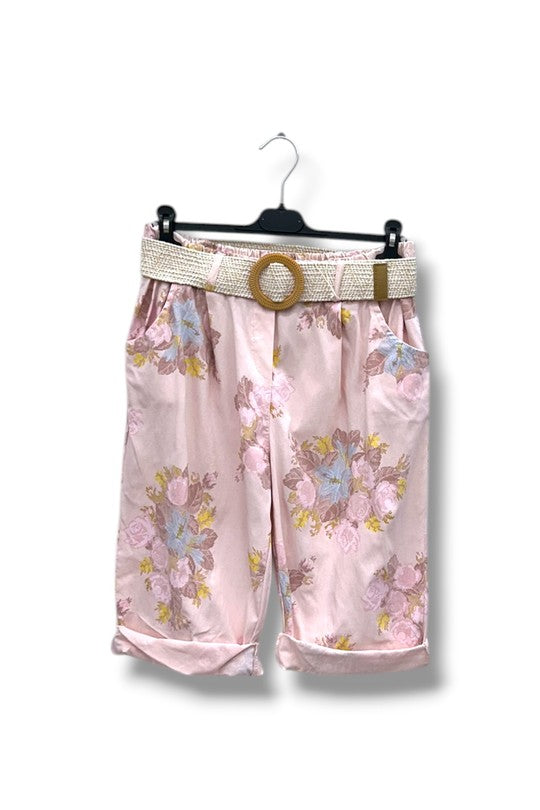 EFPSCRPK Plus Size Cropped Pants Pink