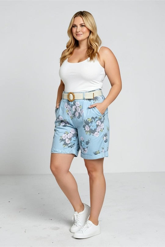 EFPSCRSB Plus Size Cropped Pants Sky Blue
