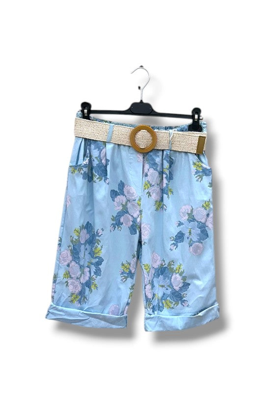 EFPSCRSB Plus Size Cropped Pants Sky Blue